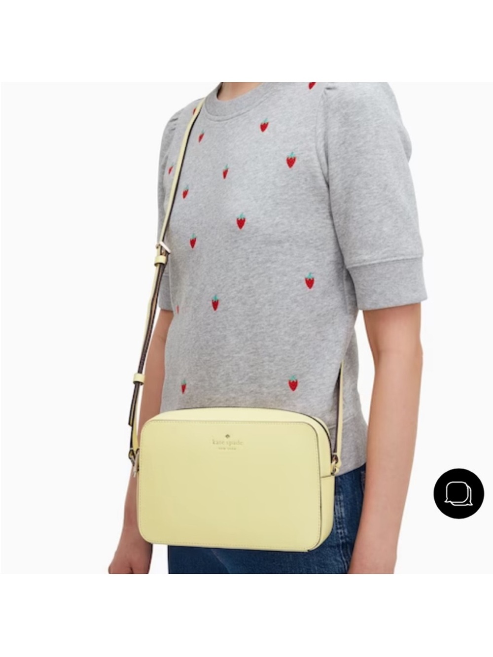 Kate Spade New York Leather Harper Crossbody In Lemon Fondant